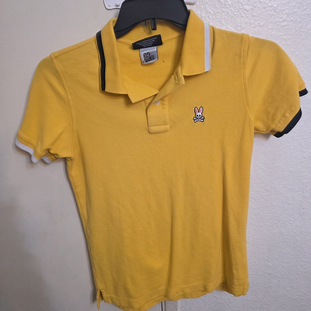 Psycho Bunny Yellow Polo with Embroidered Bunny Logo